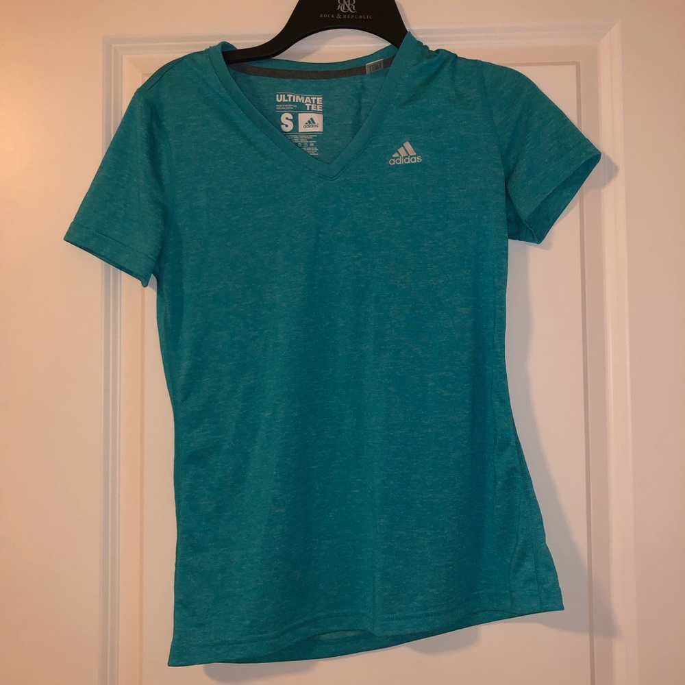 Adidas Blue V Neck Tee